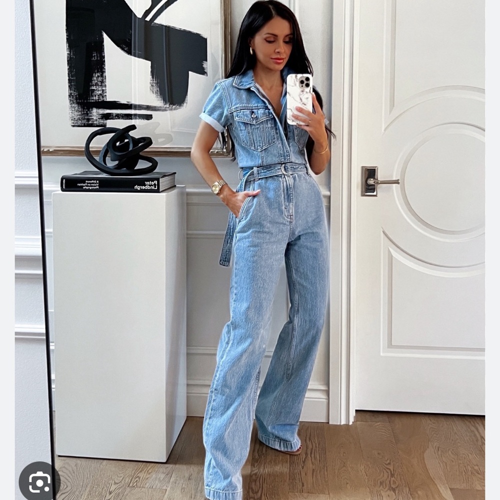 Abercrombie & Fitch Light Blue Denim Jumpsuit